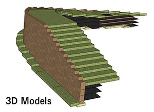3D model of AB retaining wall