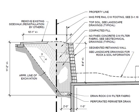 retaining wall cross section 