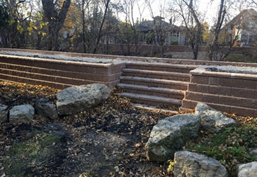 dike project with stairs