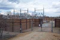 Meadow Substation Concrete Block Fence