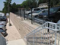 Retaining Wall With Fence Above