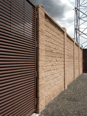 Concrete Fence with Gate: Allan Block Fence